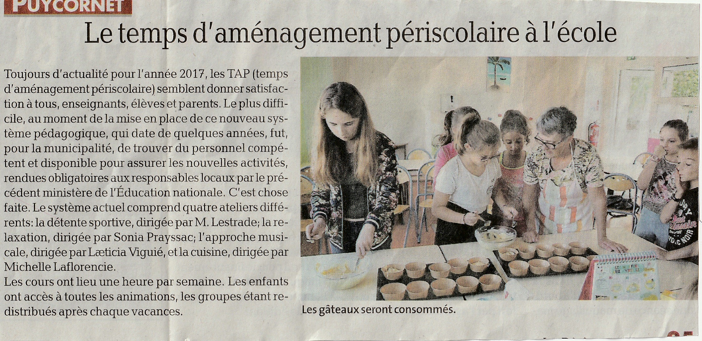 article depeche TAP ecole