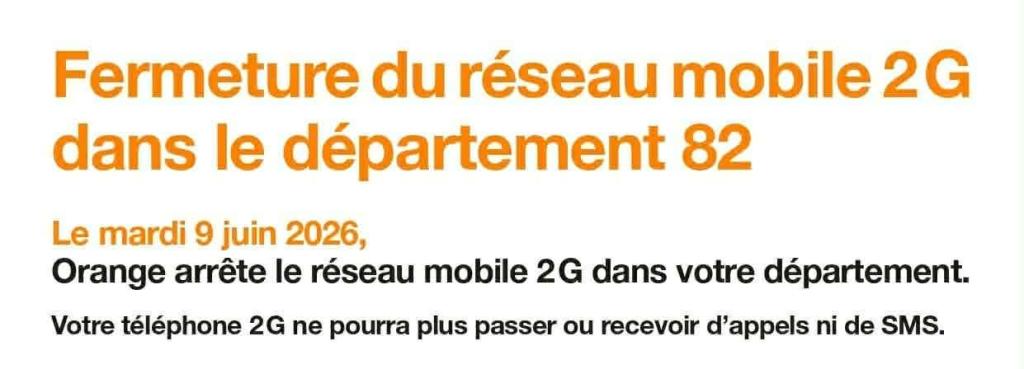 fermeture reseau 2G orange