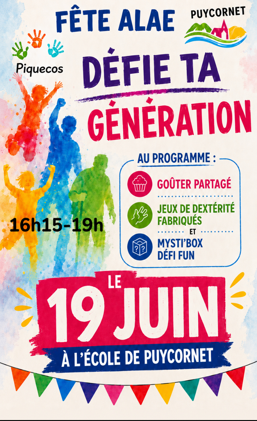 Invitation fête ALAE Puycornet Piquecos JUIN 26